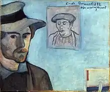 Émile Bernard Self-portrait with portrait of Gauguin, dedicated to Vincent van Gogh. Bernard,&nbsp;1888