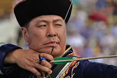 Image 14Balzhinima TsyrempilovPhotograph: Аркадий ЗарубинBalzhinima Tsyrempilov is a World Cup-winning and former world number-one archer from Russia. He has competed in both the 2004 and 2008 Summer Olympics, though he has not medalled.More selected pictures