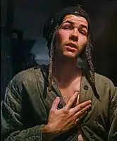 Autoportrait in Helmet, oil painting on panel, 60x50 cm, 1997-1998