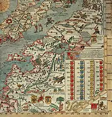 Image 19Žaltys and the Holy Fire are depicted in Olaus Magnus' Carta Marina, above the inscription LITVANIE PARS