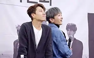 J-Walk in May 2017 From left to right: Jang Su-won, Kim Jae-duck