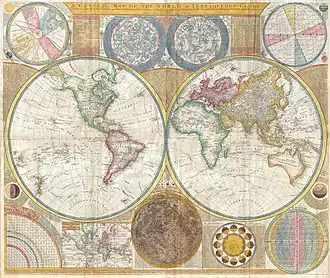 Samuel Dunn's 1794 General Map of the World or Terraqueous Globe shows a Southern Ocean (but meaning what is today named the South Atlantic) and a Southern Icy Ocean.