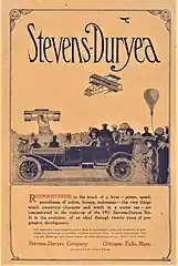 1911 Stevens-Duryea advertisement back cover of Cycle and Automobile Trade Journal