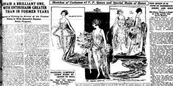 Image 8This 1921 clipping from the St. Louis Post-Dispatch, with story and drawings by Marguerite Martyn, represents the saturation newspaper coverage given to society women at a fashionable dance. (from Fashion)