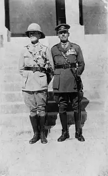 Major RC Earl and Lieutenant-Colonel RJ Tucker, BVRC, on Armistice Day, 1930