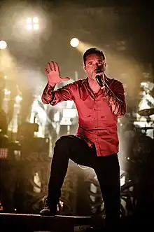 Marcus Bischoff in concert with Heaven Shall Burn, 2018.