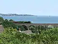 No. 60163 Tornado steam locomotive crosses Broadsands Viaduct