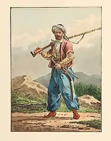 Kurdish fighter from Hakkari, 1819.