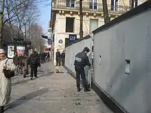 Image 45The Place de la Sorbonne in Paris is closed by police during the 2006 labour protests in France.