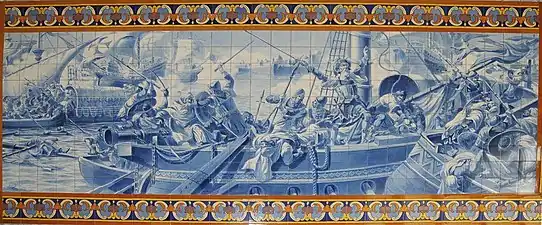 "Afonso de Albuequerque in the Taking of Hormuz", 1933, Centro Cultural Rodrigues de Faria, Forjães.