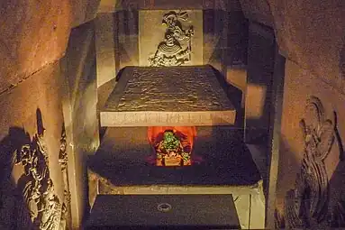 Reproduction of the Pakal's sarcophagus ( Museo Nacional de Antropología ) in Mexico