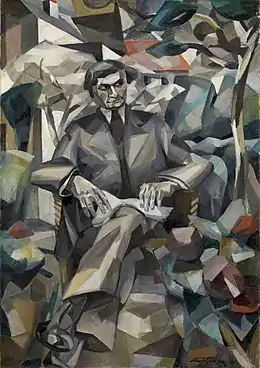 Albert Gleizes, 1911, Portrait de Jacques Nayral, oil on canvas, 161.9 x 114&nbsp;cm. This painting was reproduced in Fantasio: published 15 October 1911, for the occasion of the Salon d'Automne where it was exhibited the same year.