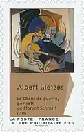 Albert Gleizes, 1915, Le Chant de guerre (Portrait de Florent Schmitt), postage stamp, carnet Du cubisme, La Poste, France, 2012