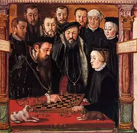 Image 28Hans Muelich, 1552, Duke Albrecht V. of Bavaria and his wife Anna of Austria playing chess (from Chess in the arts)