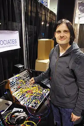 Cortini with his Buchla 200e at the 2009 Winter NAMM Show, in Anaheim, California.