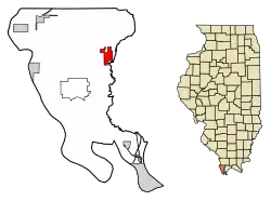 Location of Tamms in Illinois