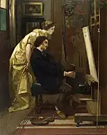 The Painter and His Model, 1855