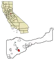 Location of Jackson in Amador County, California.