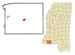 Location of Liberty, Mississippi