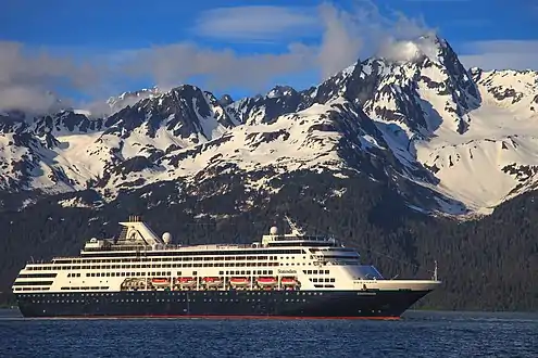 Mt. Alice (right) seen with cruise ship in Resurrection Bay