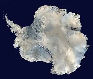 Image 11AntarcticaPhoto credit: NASAAntarctica, the continent surrounding the Earth's South Pole, is the coldest place on earth and is almost entirely covered by ice. Antarctica was discovered in late January 1820.  Too cold and dry to support virtually any vascular plants, Antartica's flora presently consists of around 250 lichens, 100 mosses, 25-30 liverworts, and around 700 terrestrial and aquatic algal species.More selected pictures