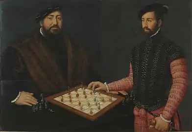 Image 22Antonis Mor, 1549, Von Sachsen vs. a Spaniard (from Chess in the arts)
