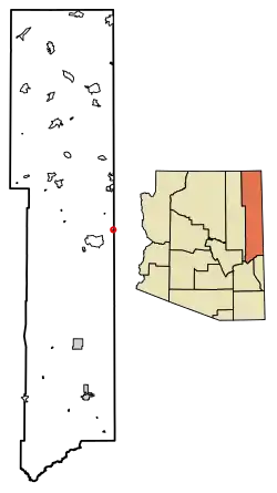 Location of Lupton in Apache County, Arizona.