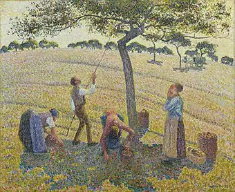 Camille Pissarro, 1888, La Récolte des pommes, oil on canvas, 61 x 74 cm, Dallas Museum of Art