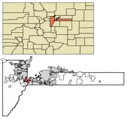 Location of the Town of Bow Mar in Arapahoe and Jefferson counties, Colorado.