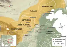 The Majiayuan culture was part of the "Arc of the eastern Steppe", next to the Central Plain of China.