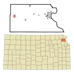Location within Atchison County and Kansas