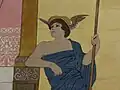 Portrait of Mercury (Hermes) on the roof of the Main Hall.