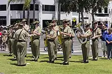 Australian Army Band Kapooka at a Kangaroo March commemoration ceremony