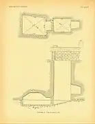 A group of two sketches of a burial shaft and chamber