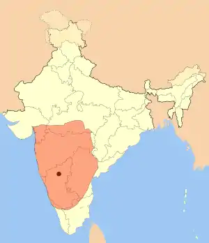 Extent of Badami Chalukya Empire, 636 AD, 740 AD.