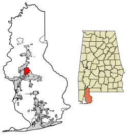 Location of Stapleton in Baldwin County, Alabama.