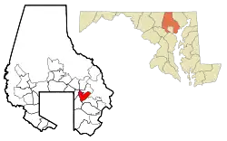 Location of Rossville, Maryland