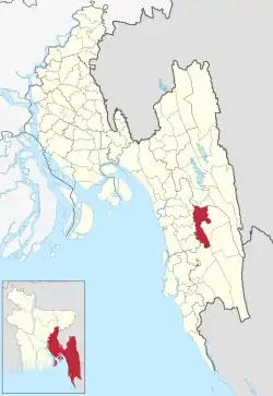 Location of Bandarban Sadar