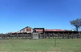The barn and the corral next to the San Rafael Ranch House.