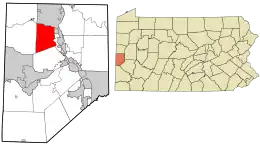 Location in Beaver County and state of Pennsylvania