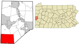 Location in Beaver County and state of Pennsylvania