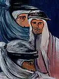 Bedouins (guardians series), 50 × 70&nbsp;cm, acrylic on canvas