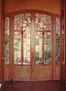Doorway with stained glass