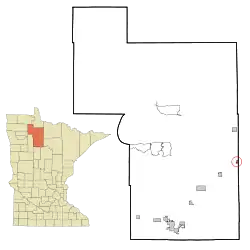 Location of Funkley, Minnesota