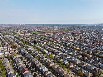 The skyline of Berczy Village in 2023