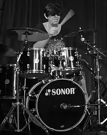 Davies during a live performance in 2018