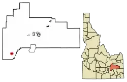 Location of Aberdeen in Bingham County, Idaho.