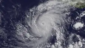 Visible satellite imagery of intense Hurricane Blanca with a pinhole eye on June&nbsp;3
