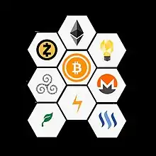 Image 12Blockchain technology has created cryptocurrencies similarly to voting tokens seen in blockchain voting platforms, with recognizable names including Bitcoin and Ethereum. (from Politics and technology)