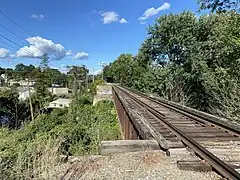 Top view of girder span of the Boston and Providence Railroad Bridge